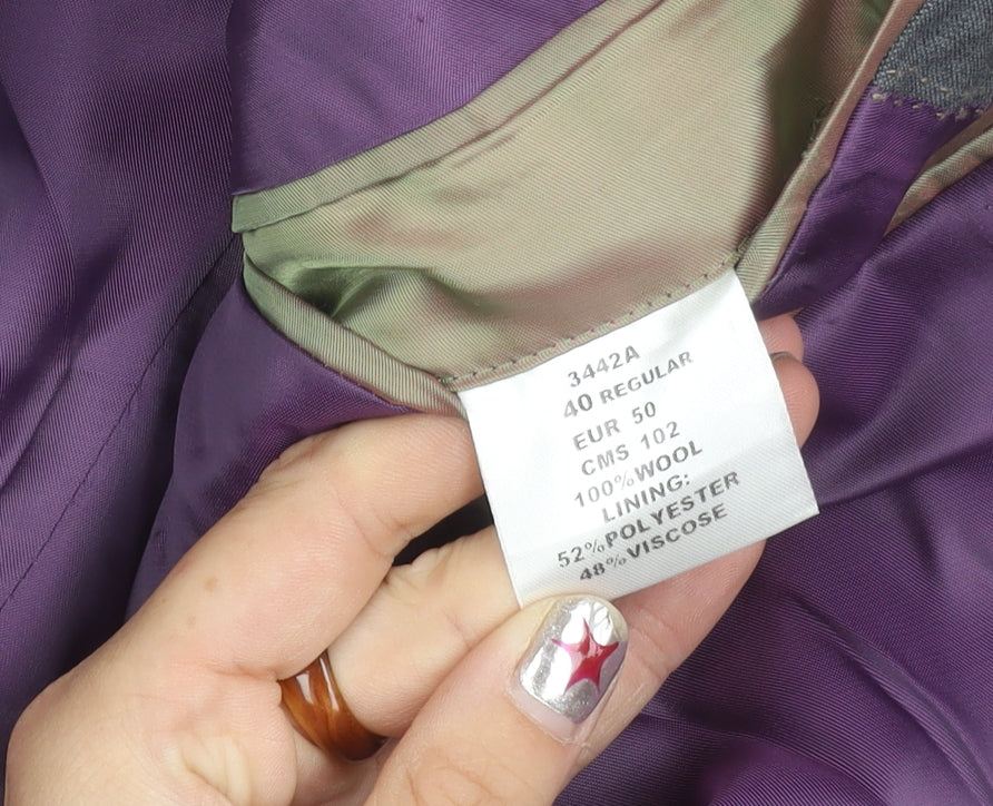 Mens UK Size 40 Brook Taverner Regular Grey Suit Jacket
