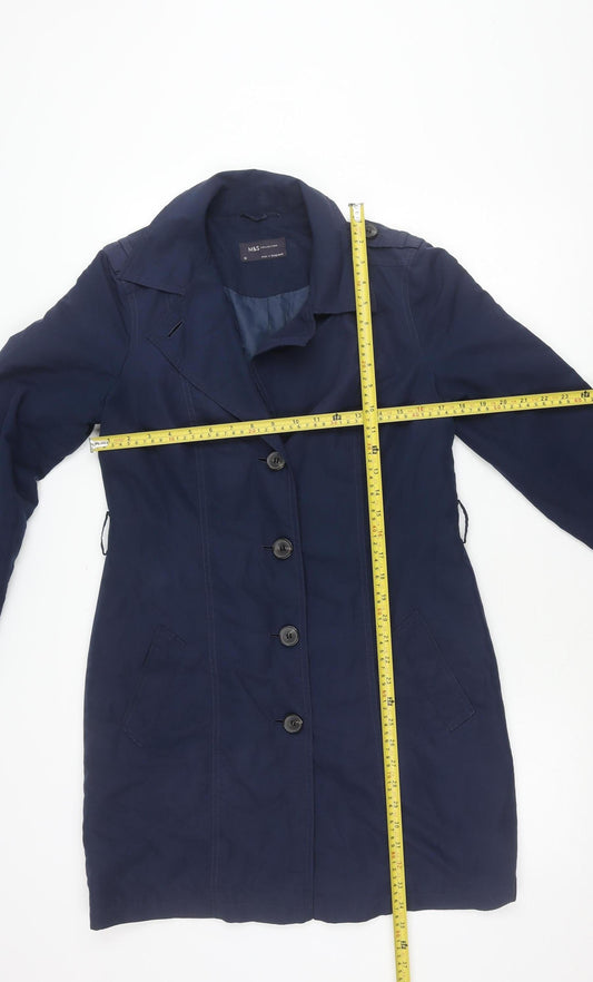 Womens UK Size 10 Marks and Spencer Blue Overcoat