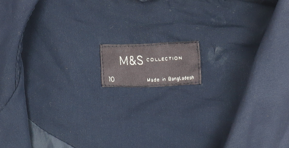 Womens UK Size 10 Marks and Spencer Blue Overcoat