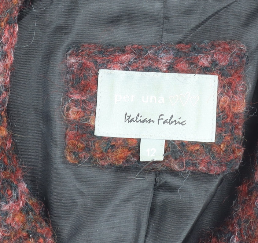 Marks and Spencer Women’s Multicoloured Wool Blend Bouclé Blazer Jacket Size 12