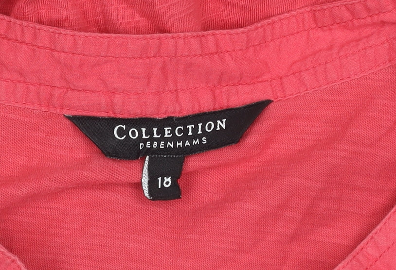 Womens UK Size 18 Debenhams Pink Tunic Blouse