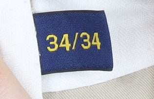 Ralph Lauren Polo Men’s Beige Chino Trousers 34W 34L Straight Fit