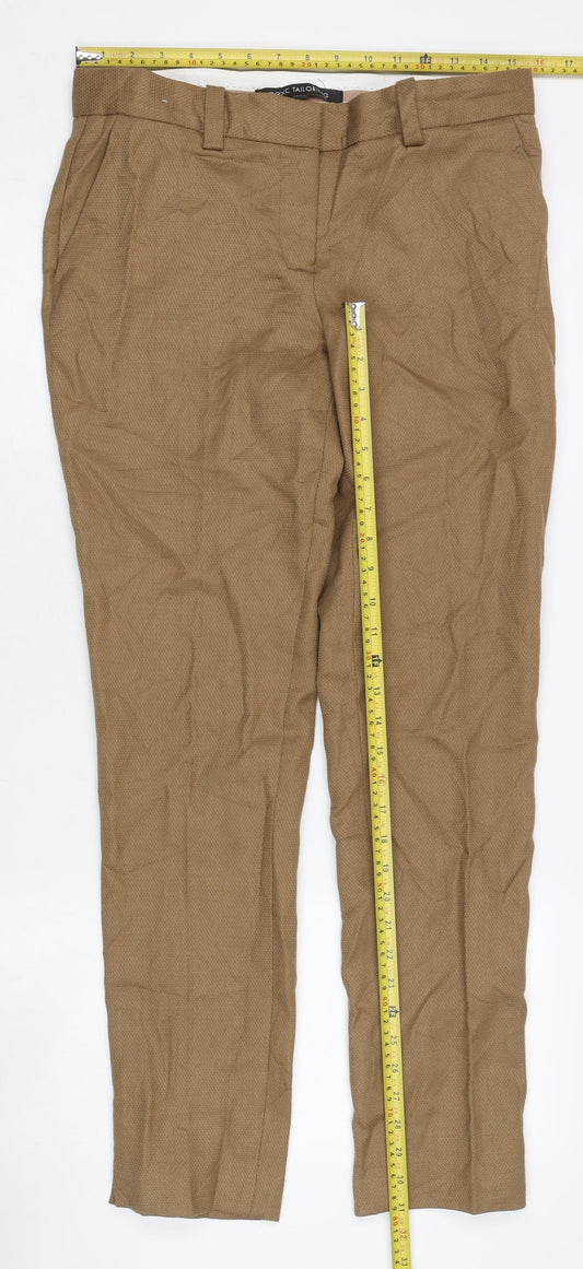 Next Women Brown Wool Blend Dress Pants Size 12 Tall Straight Leg