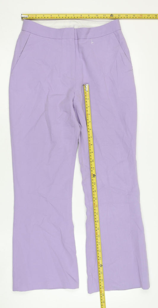 Topshop Womens Purple Size 8 Slim Flared Trousers