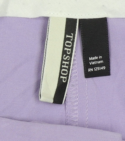 Topshop Womens Purple Size 8 Slim Flared Trousers
