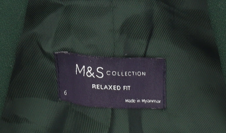 Marks and Spencer Women’s Green Relaxed Fit Blazer Jacket Size 6