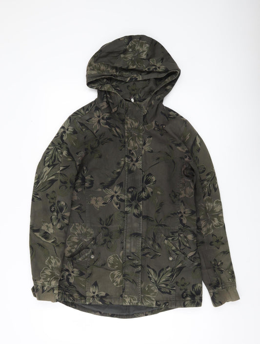 Womens UK Size S Only Green Parka Coat