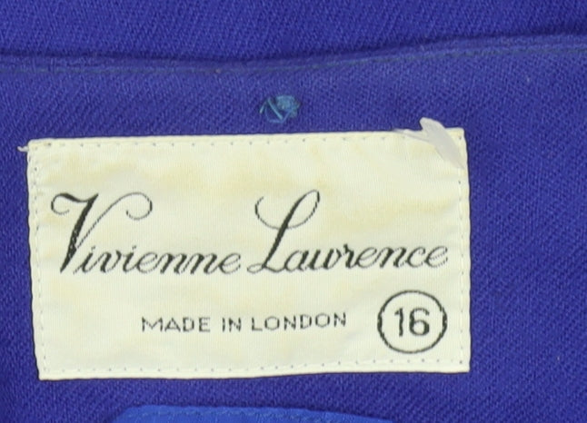 Vivienne Lawrence Women’s Blue Wool Suit Jacket Size 16