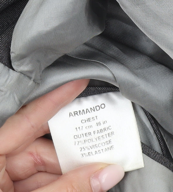 Mens UK Size 46 Armando Regular Grey Suit Jacket