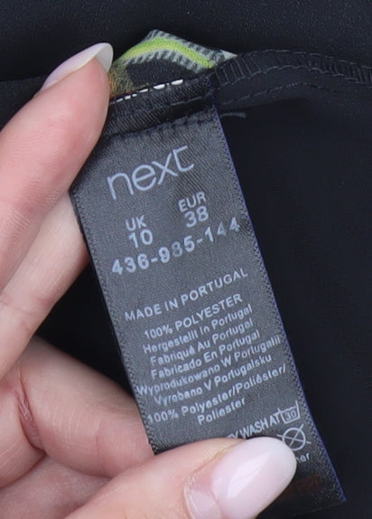 Womens UK Size 10 NEXT Black Tunic Blouse