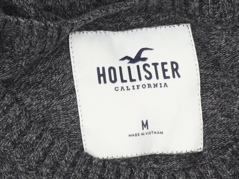 Hollister Mens Grey Knit Pullover Jumper Medium Crew Neck
