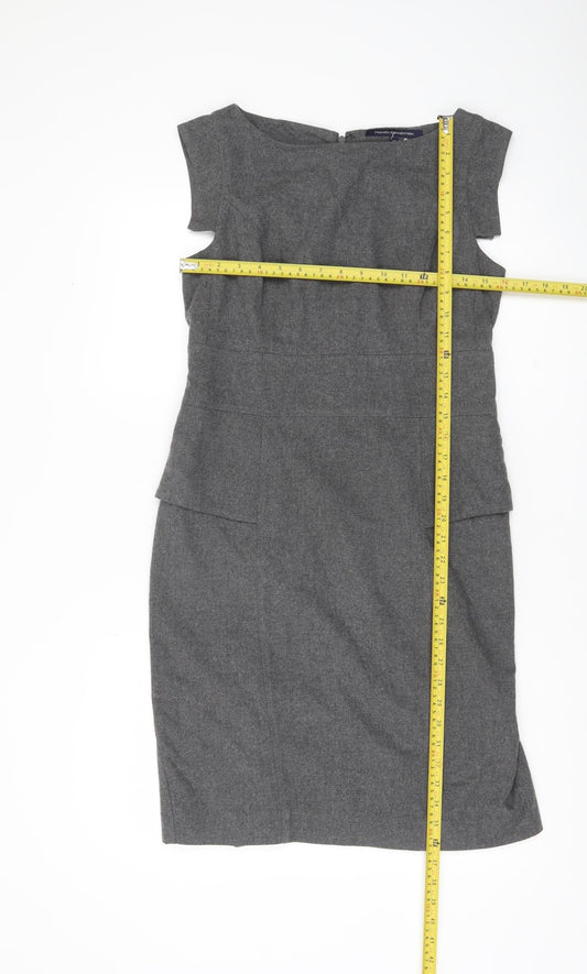 French Connection Women’s Grey Wool Blend Sheath Dress Size 12