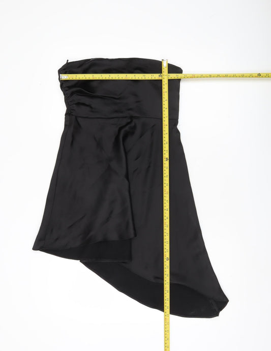 Zara Women Black Size 12 Strapless Asymmetric Hi-Low Party Dress