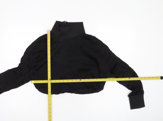 Womens UK Size S Zara Black Cropped Blouse