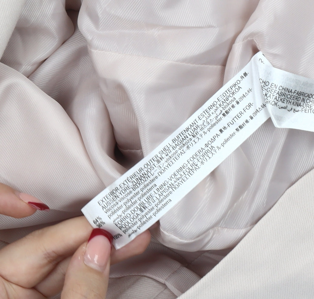 Zara Women Beige Tailored Blazer Jacket Size S Single Breasted