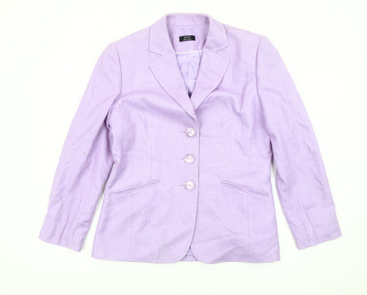 Basler Black Label Women’s Purple Blazer Size 12 Tailored Jacket