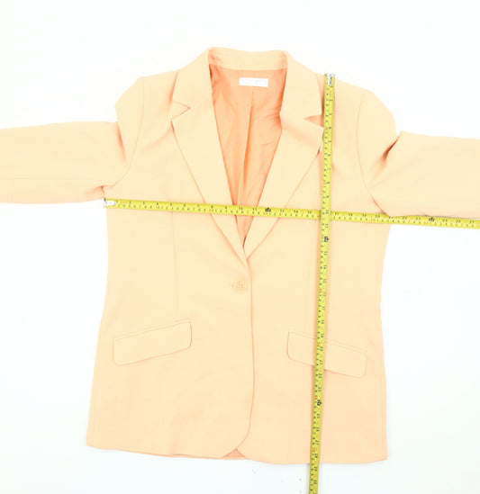 Primark Women Orange Blazer Jacket Size M UK 12-14 Single Breasted