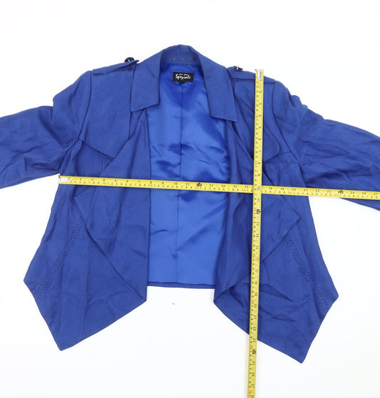Marks and Spencer Women Blue Linen Viscose Blazer Size 14