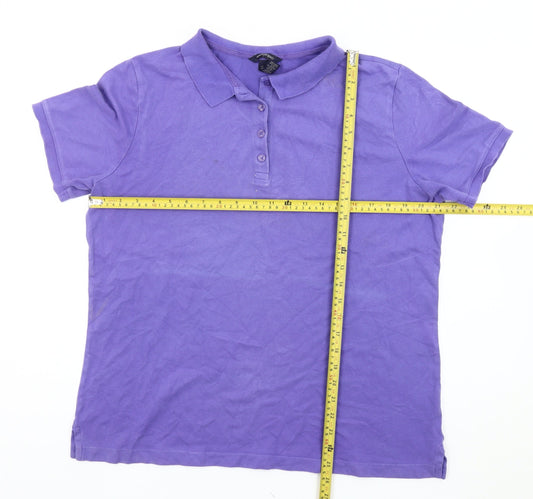 Lands' End Men's Purple Polo Shirt Classic Fit L Short Sleeve