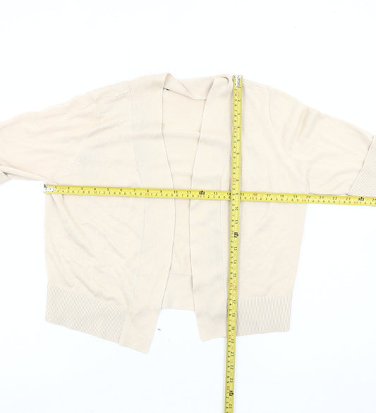 BHS Women’s Beige 3/4 Sleeve Cardigan Size 16 Cotton Blend