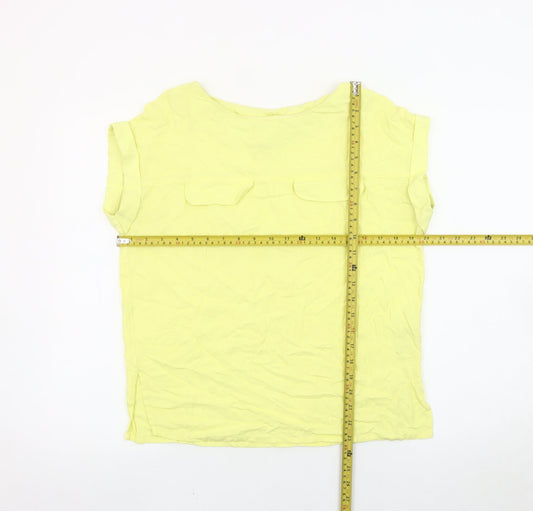 Womens UK Size 10 NEXT Yellow Basic Blouse