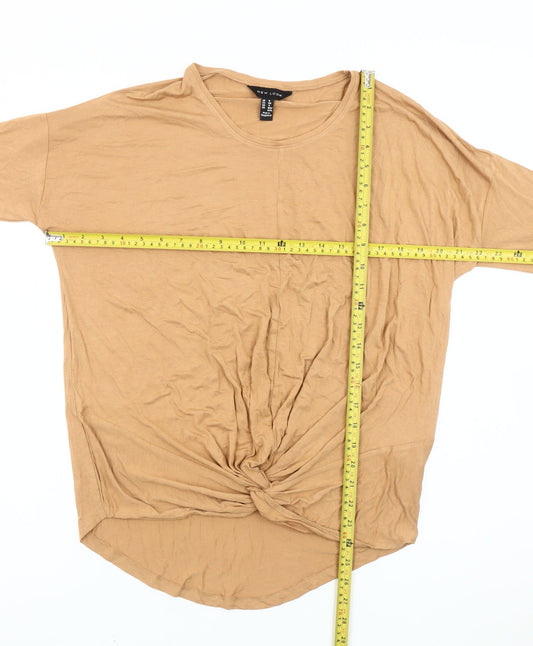 New Look Women's Beige Tunic T-Shirt Size 8 Relaxed Fit