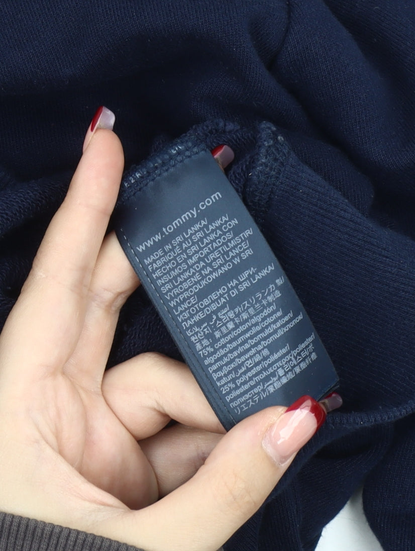 Tommy Hilfiger Men’s Blue Small Logo Sweatshirt Pullover Regular Fit