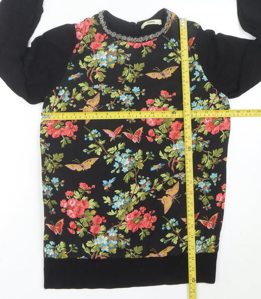 Womens UK Size S Oasis Black Pullover Jumper