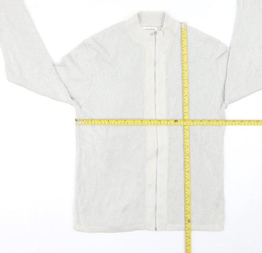 Marks and Spencer Men’s Ivory Cotton Full Zip Jumper Size S