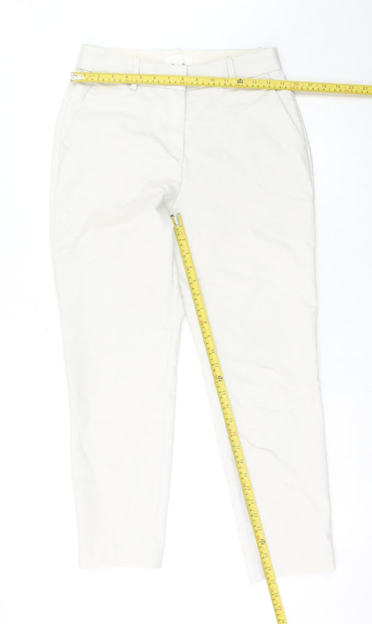 Womens UK Size 12 H&M Regular Fit Chino Ivory Trousers