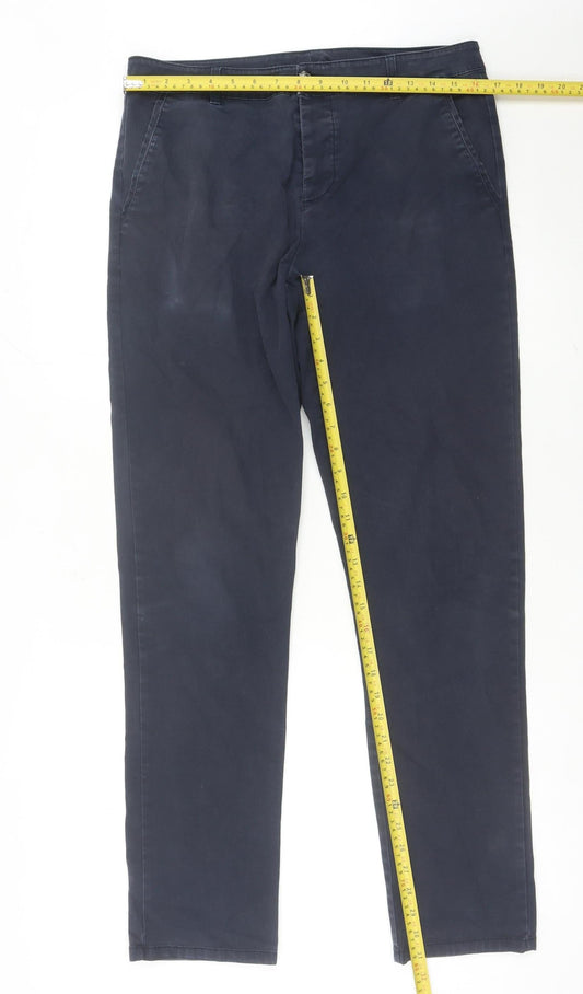 ASOS Men’s Blue Chino Trousers Size L W32 L34 Slim Fit