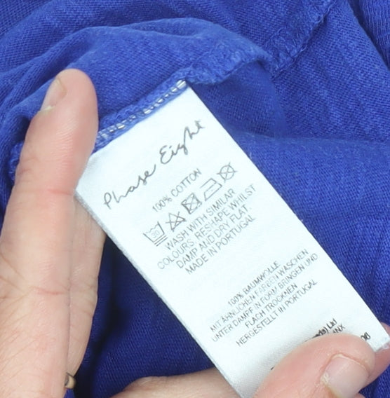 Womens UK Size 14 Phase Eight Blue Basic T-Shirt