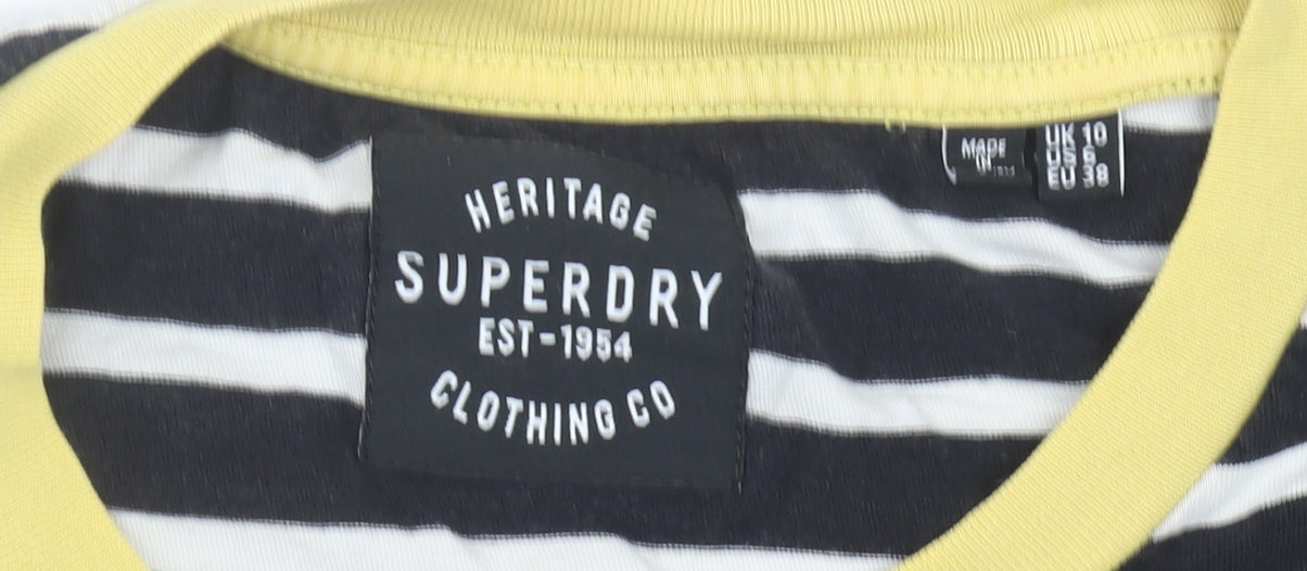 Womens UK Size 10 Superdry Black Basic T-Shirt
