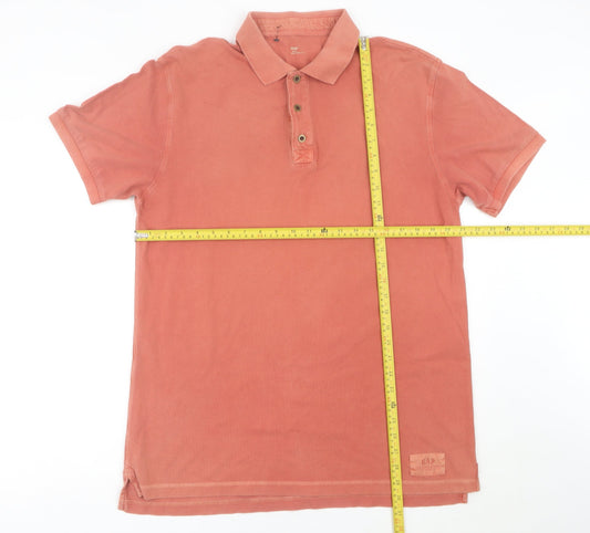 Gap Men's Red Cotton Polo Shirt Size L Regular Fit Short Sleeve
