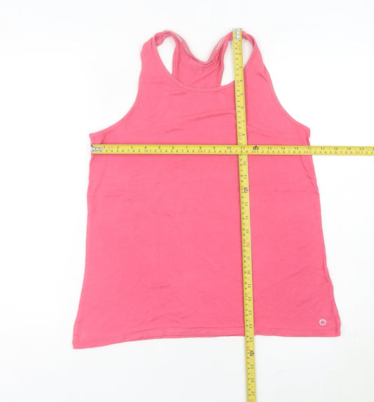 Marks and Spencer Women Pink Size 12 Slim Fit Racerback Tank Top