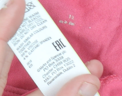 Marks and Spencer Women Pink Size 12 Slim Fit Racerback Tank Top