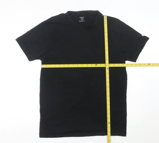 Next Men's Black Cotton Crew Neck Regular Fit T-Shirt Size M