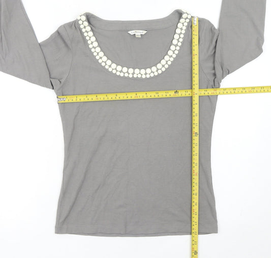 Womens UK Size M L.K. Bennett Grey Basic T-Shirt
