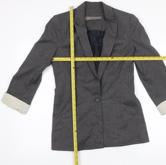 Zara Basic Women’s Grey Slim Fit Blazer Jacket Size 8