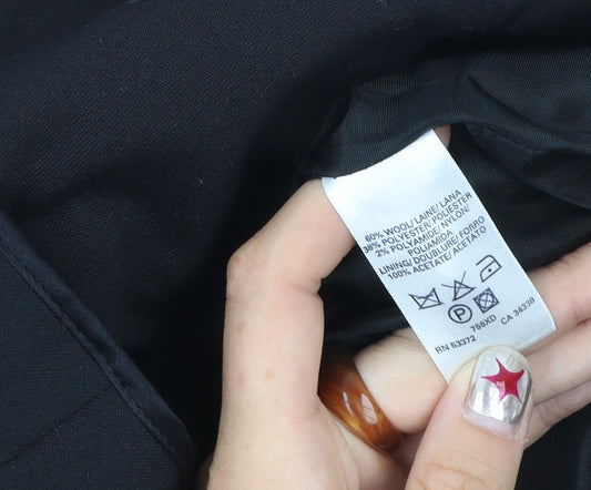 French Connection Women's Black Wool Blend Belted Blazer Size 6