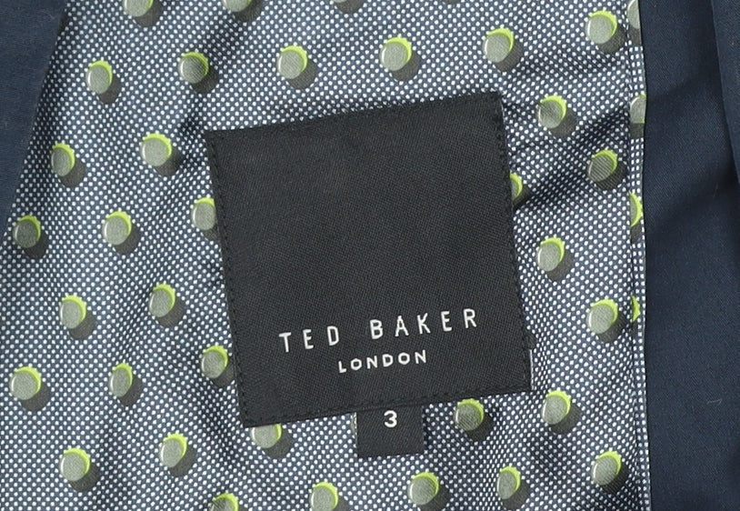 Mens UK Size 3 Ted Baker Regular Blue Suit Jacket
