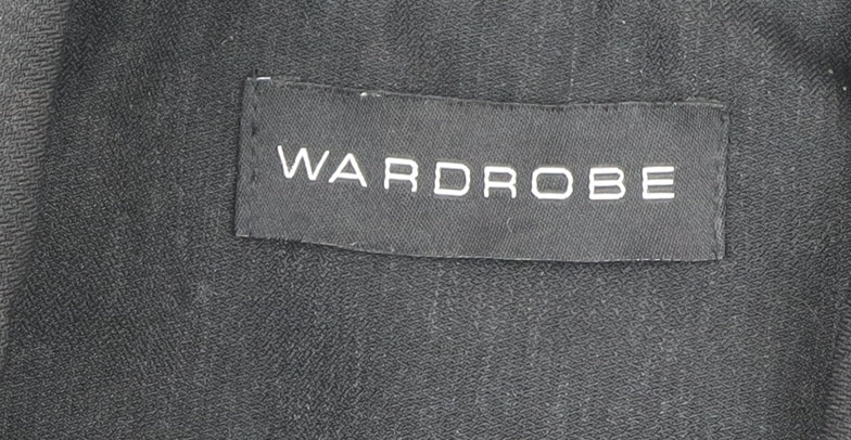 Wardrobe Women’s Black Mid-Length Coat Size Regular Collared Buttoned