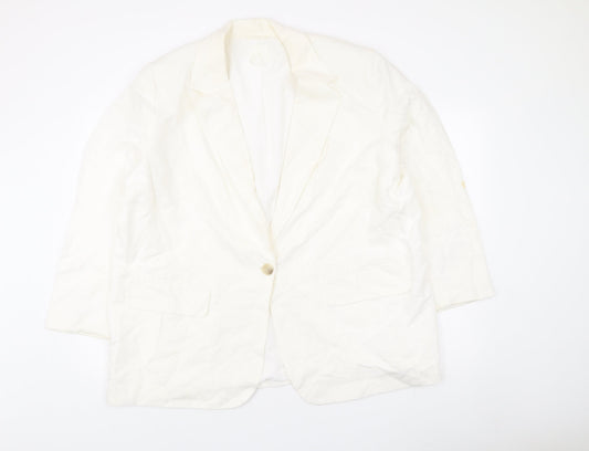 Womens UK Size XL H&M Regular Ivory Blazer