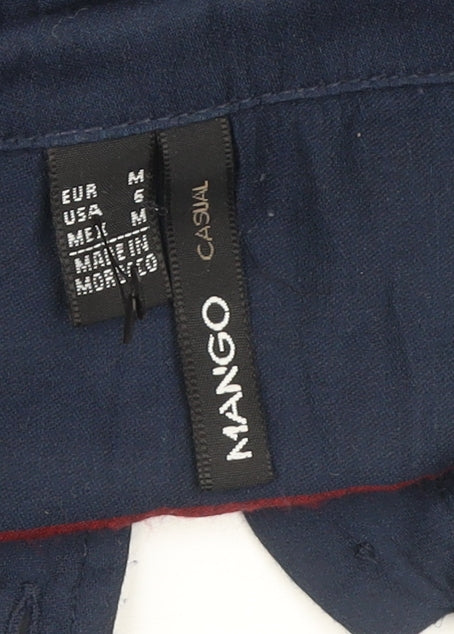 Womens UK Size M Mango Blue Basic Button-Up