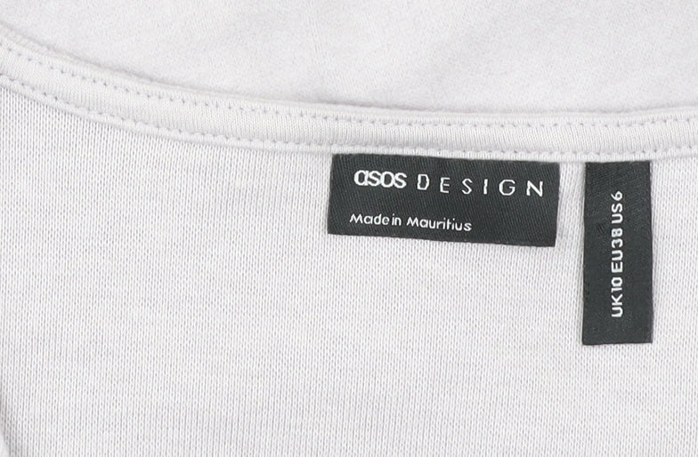 Womens UK Size 10 ASOS Design Grey Wrap Blouse