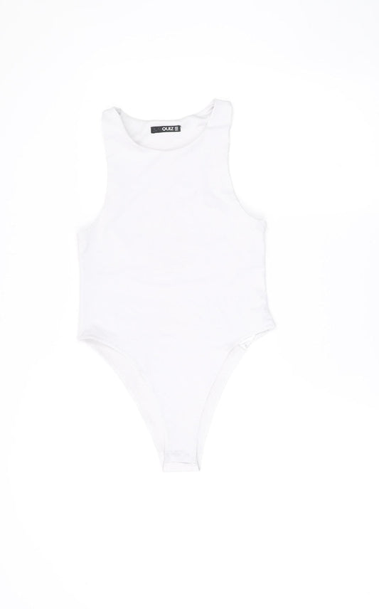 Womens UK Size 8 Quiz White Camisole Tank