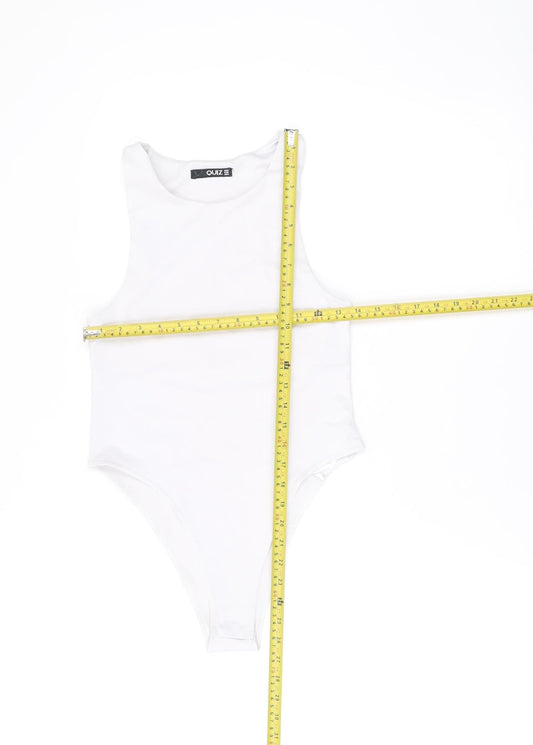 Womens UK Size 8 Quiz White Camisole Tank
