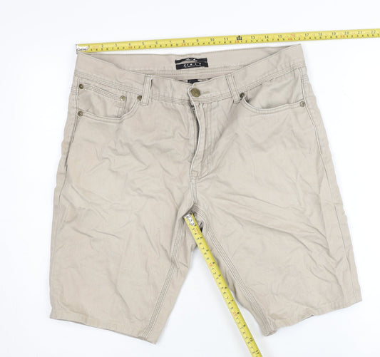 21 Men Slim Fit Beige Chino Shorts Size 32 Cotton Casual