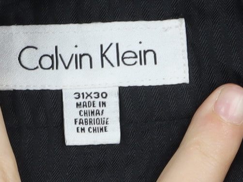 Mens UK Size 31 Calvin Klein Regular Fit Dress Pants Black Trousers