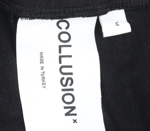 Collusion Men’s Black Sweat Shorts Size M Casual Cotton